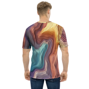 Holiday Wavy Canyon All-Over Print Men's Crew Neck T-Shirt