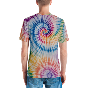 Tie Dye Colorful All-Over Print Men's Crew Neck T-Shirt