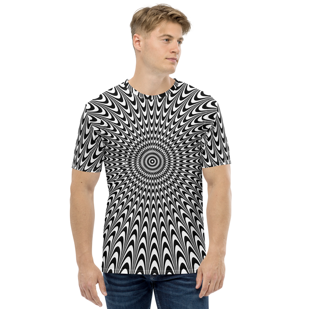 Vertigo Optical Illusion Background All-Over Print Men's Crew Neck T-Shirt