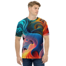 Colorful Swirl Background All-Over Print Men's Crew Neck T-Shirt