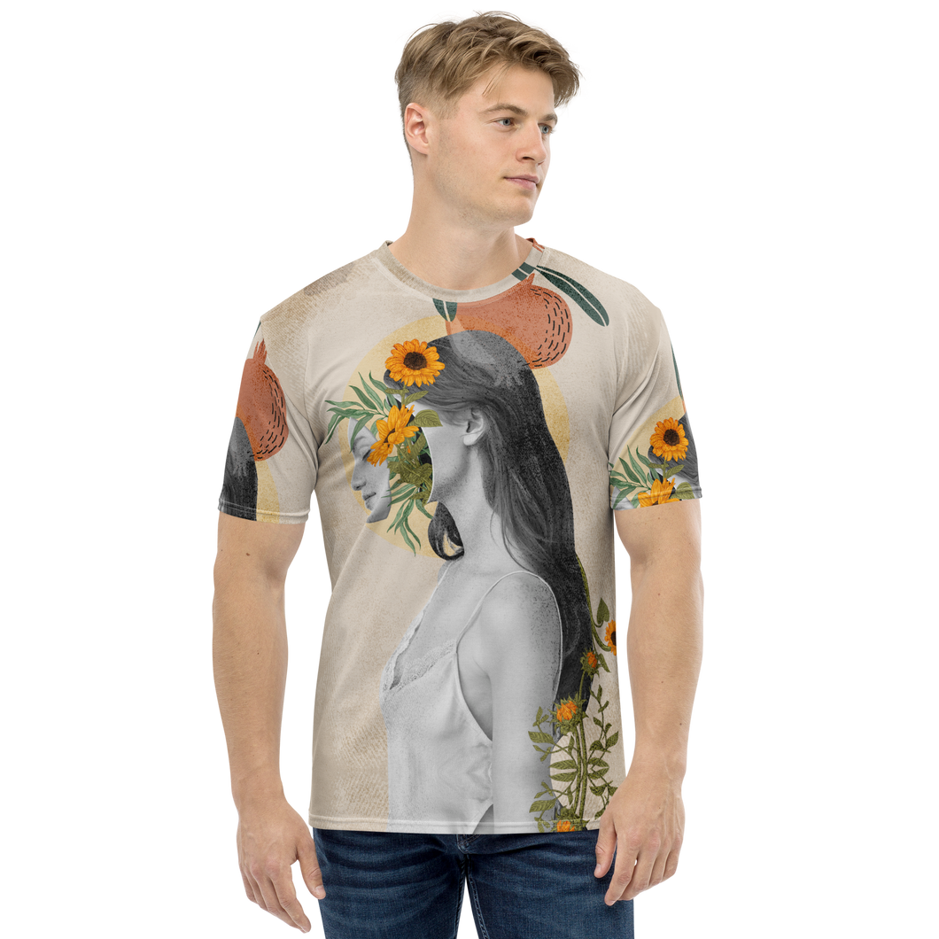 Beautiful Vintage Collage Art All-Over Print Men's Crew Neck T-Shirt