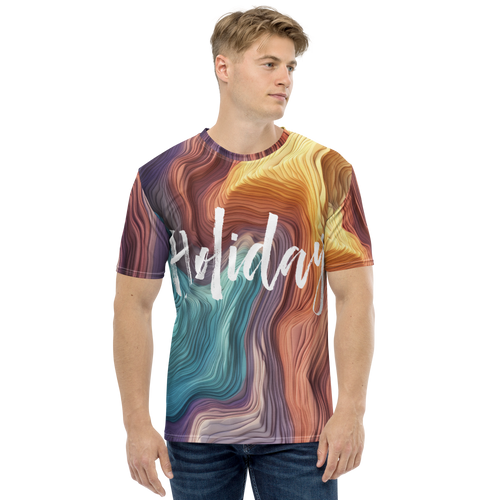 Holiday Wavy Canyon All-Over Print Men's Crew Neck T-Shirt