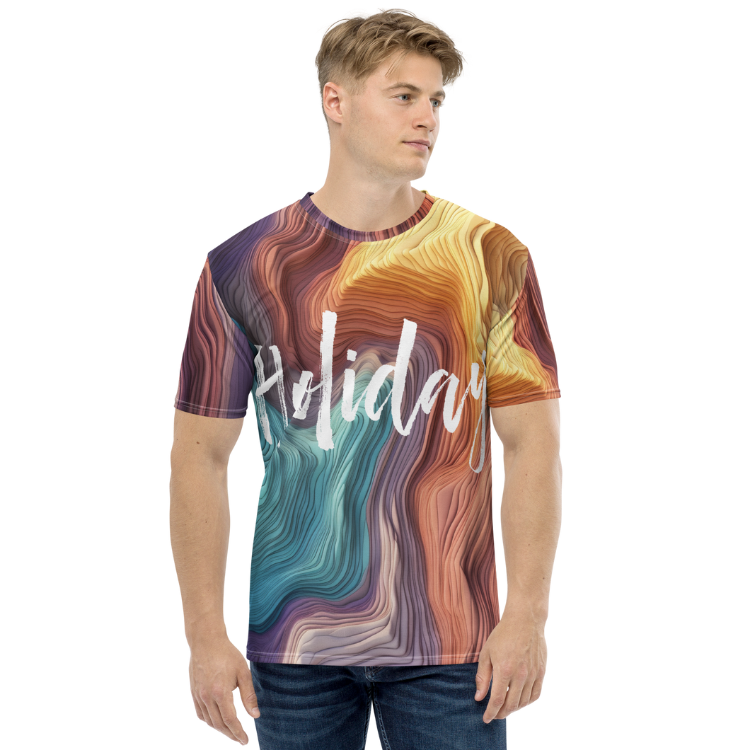 Holiday Wavy Canyon All-Over Print Men's Crew Neck T-Shirt