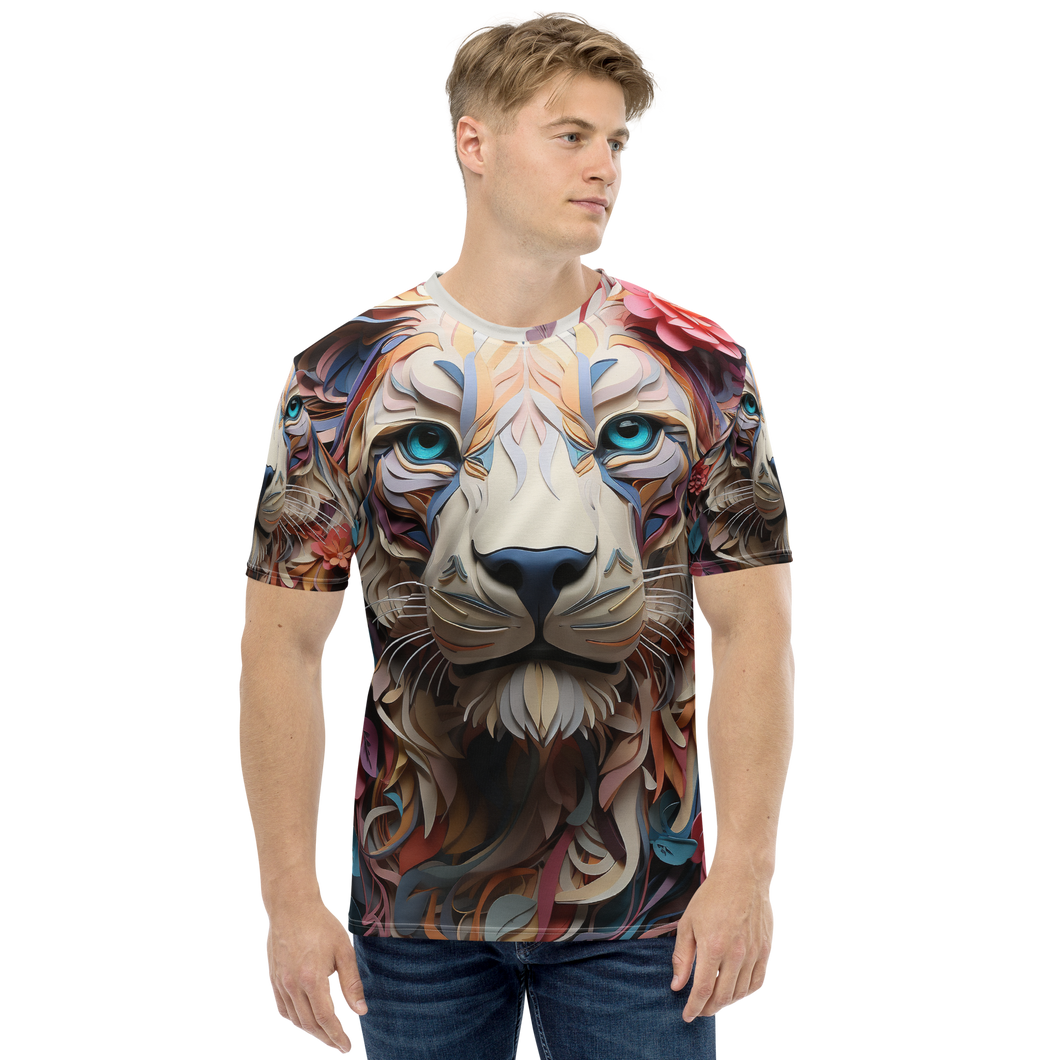 Lion Art All-Over Print Men's Crew Neck T-Shirt