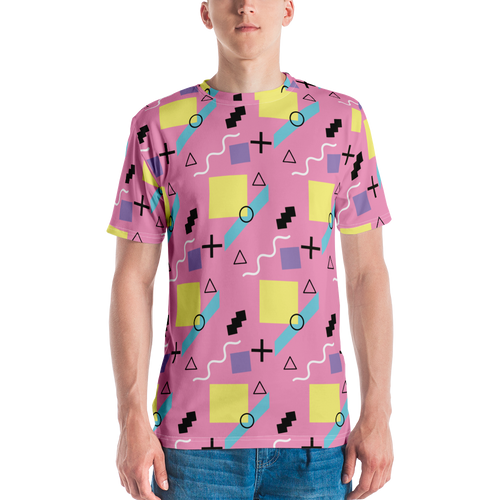 Memphis Colorful Pattern 04 All-Over Print Men's Crew Neck T-Shirt