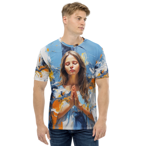 Pray & Forgive Oil Painting All-Over Print Men's Crew Neck T-Shirt