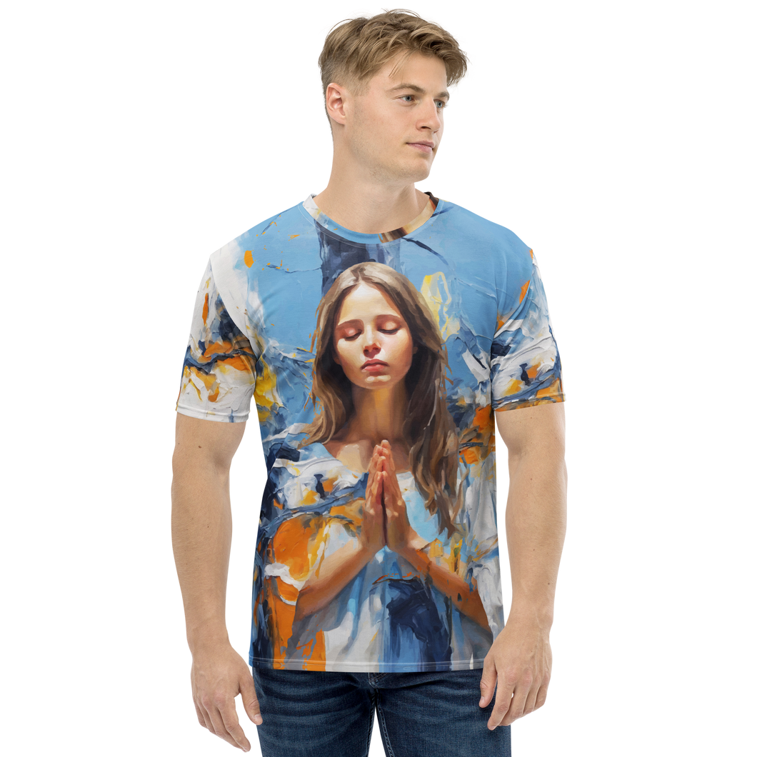 Pray & Forgive Oil Painting All-Over Print Men's Crew Neck T-Shirt