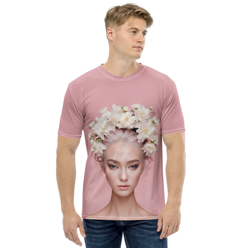 Pink Female Art All-Over Print Men's Crew Neck T-Shirt