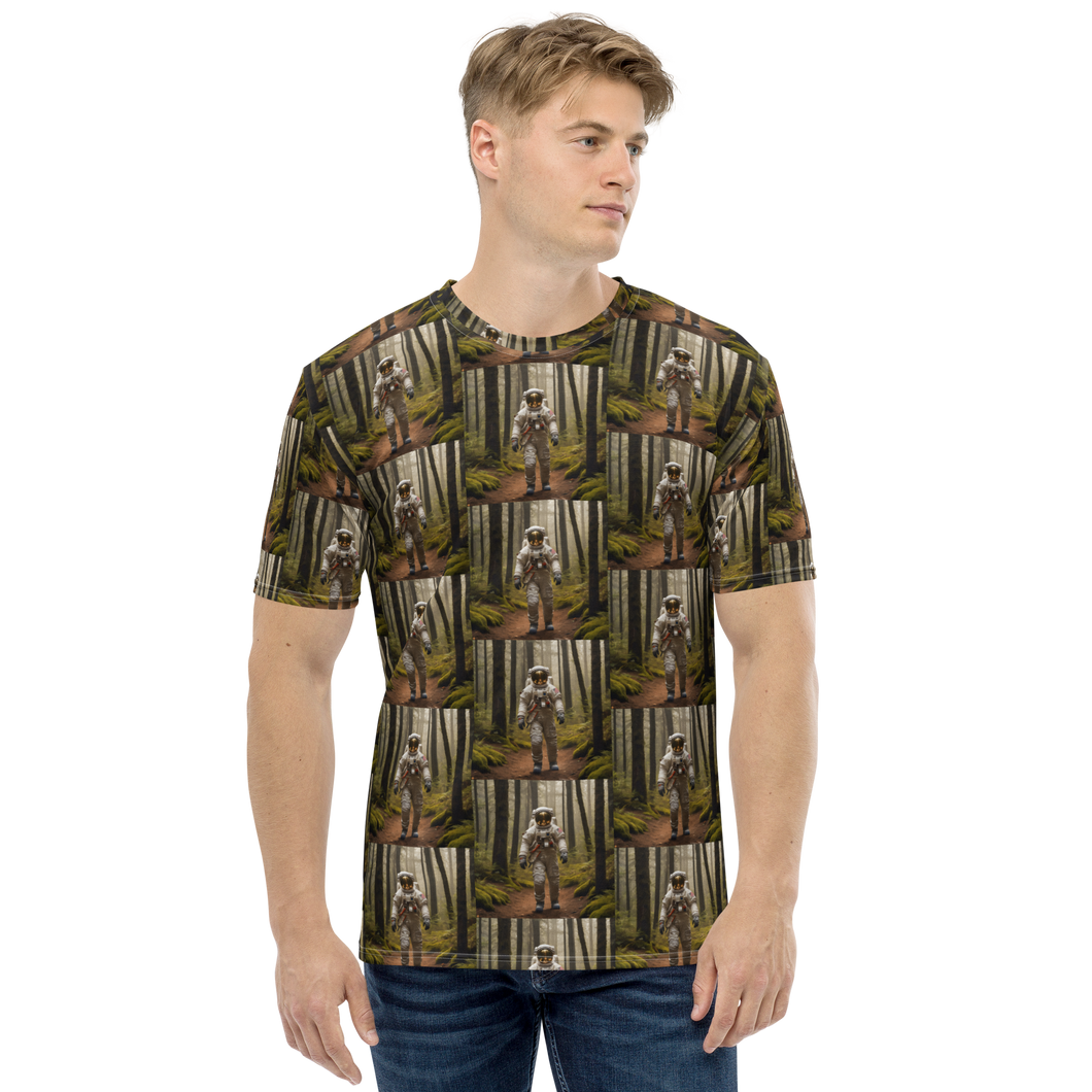 Astronout in the Forest All-Over Print Men's Crew Neck T-Shirt