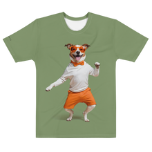 Funny Dancing Dog Green All-Over Print Men's T-Shirt