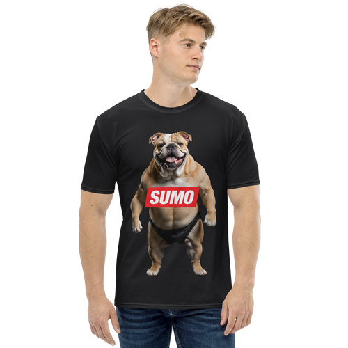 Sumo Bulldog Black All-Over Print Men's T-Shirt