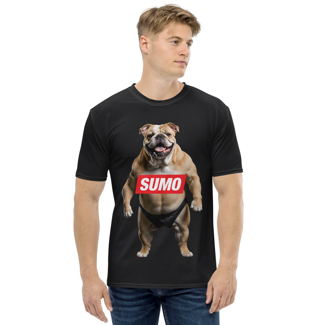 Sumo Bulldog Black All-Over Print Men's T-Shirt