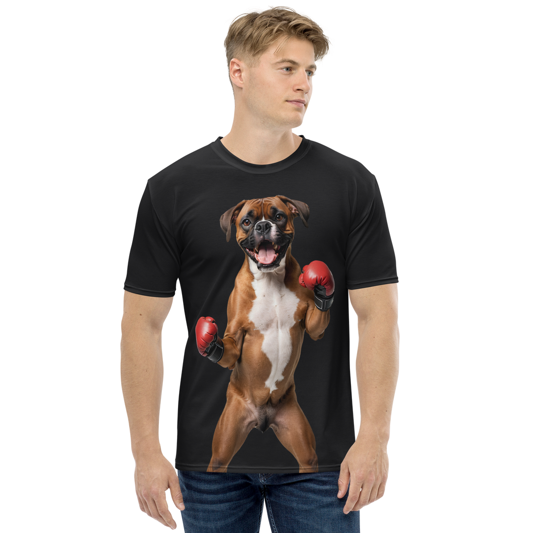 Boxer Boxing Black All-Over Print Men's T-Shirt