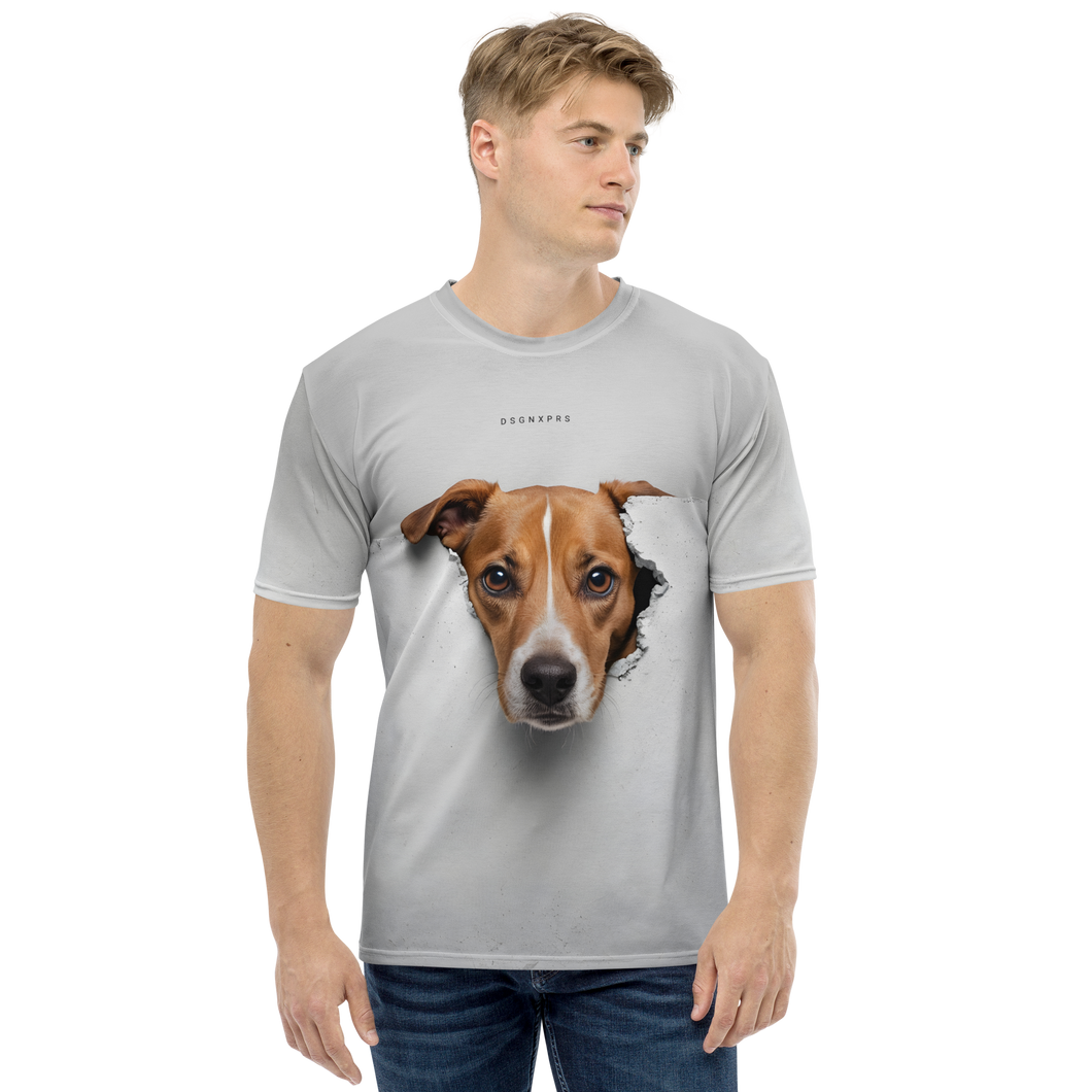 Funny Sad Dog Peep All-Over Print Men's T-Shirt