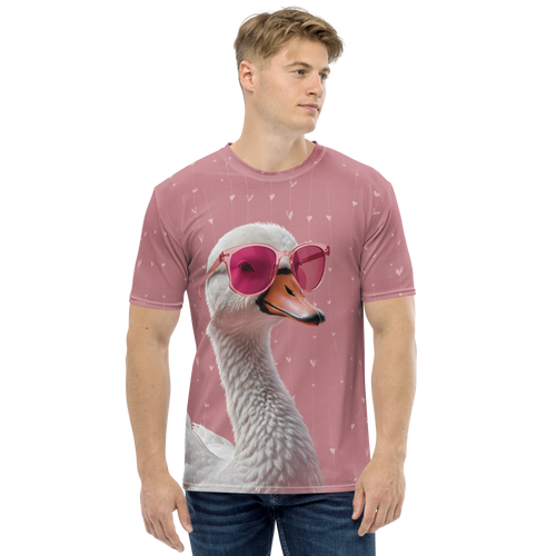 Cute Pink Swan All-Over Print Men's T-Shirt