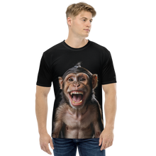 Happy Monkey Black All-Over Print Men's T-Shirt