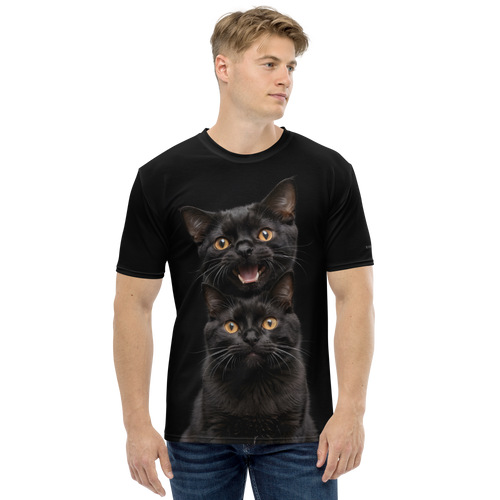 Two Black Cats Follows All-Over Print Men's T-Shirt