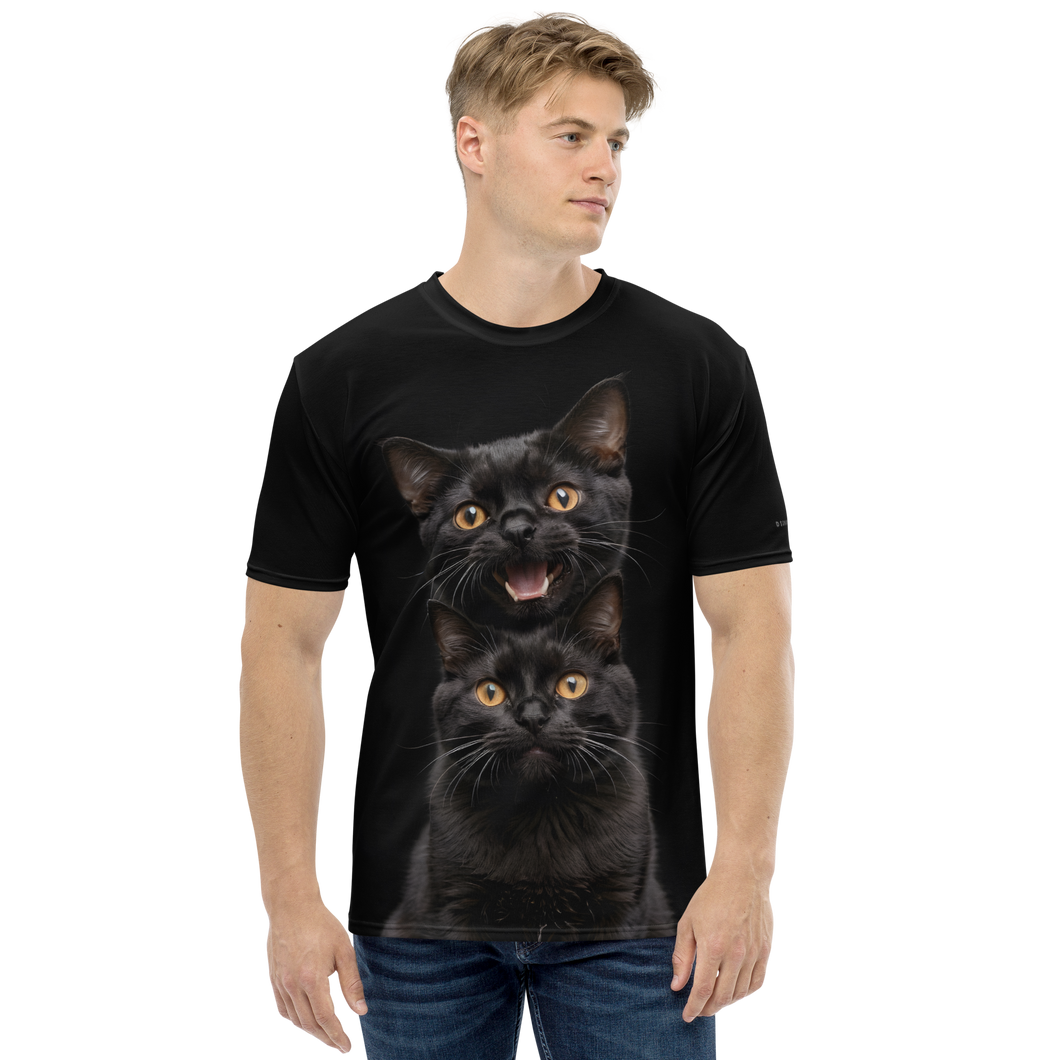 Two Black Cats Follows All-Over Print Men's T-Shirt