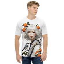 Oriental Lady with Orange and Bird All-Over Print Men's T-Shirt