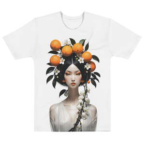 Beauty Lady with Orange Fruits All-Over Print Men's T-Shirt