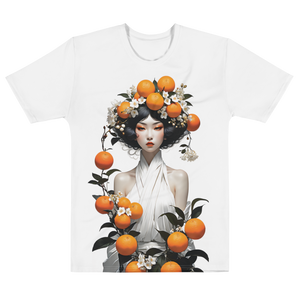 Oriental Lady with Orange Fruits All-Over Print Men's T-Shirt