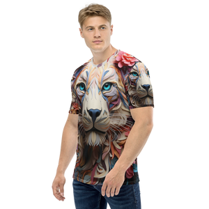 Lion Art All-Over Print Men's Crew Neck T-Shirt