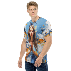 Pray & Forgive Oil Painting All-Over Print Men's Crew Neck T-Shirt