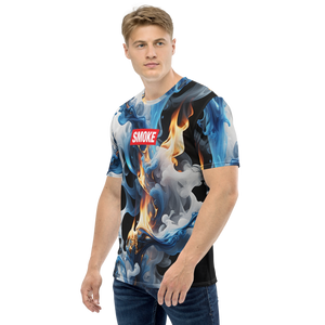 Blue Smoke Fire All-Over Print Men's T-Shirt