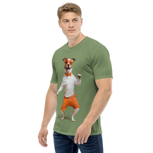 Funny Dancing Dog Green All-Over Print Men's T-Shirt