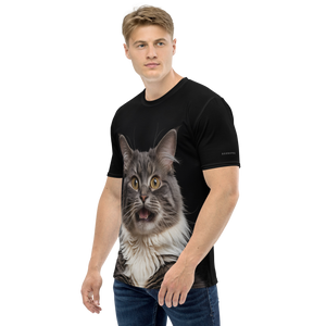 Shocked Cat Face All-Over Print Men's T-Shirt