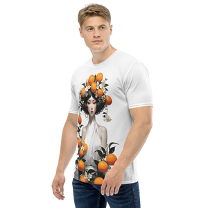 Oriental Lady with Orange Fruits All-Over Print Men's T-Shirt