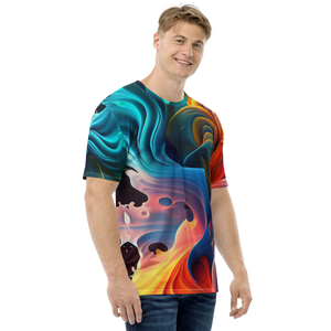 Colorful Swirl Background All-Over Print Men's Crew Neck T-Shirt