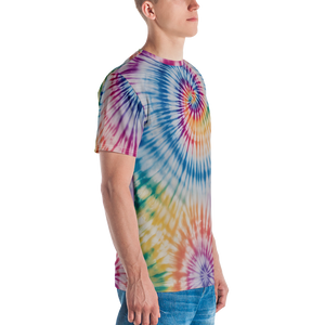 Tie Dye Colorful All-Over Print Men's Crew Neck T-Shirt