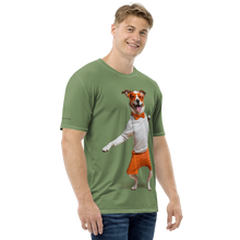 Funny Dancing Dog Green All-Over Print Men's T-Shirt