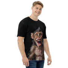 Happy Monkey Black All-Over Print Men's T-Shirt