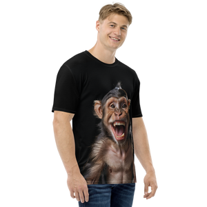 Happy Monkey Black All-Over Print Men's T-Shirt