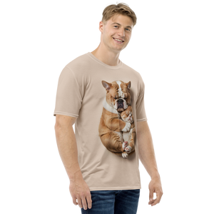 Cute Baby Cat and Dog Sleep All-Over Print Men's T-Shirt