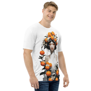 Oriental Lady with Orange Fruits All-Over Print Men's T-Shirt