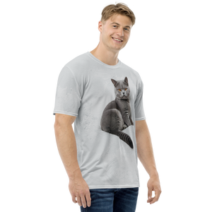 Relaxing British Shorthair Cat All-Over Print Men's T-Shirt