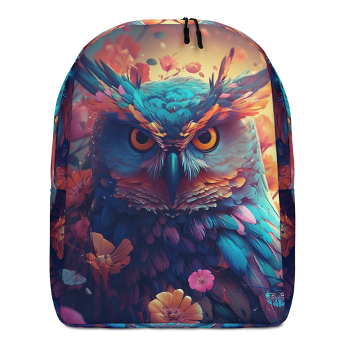 Colorful Owl Art Minimalist Backpack