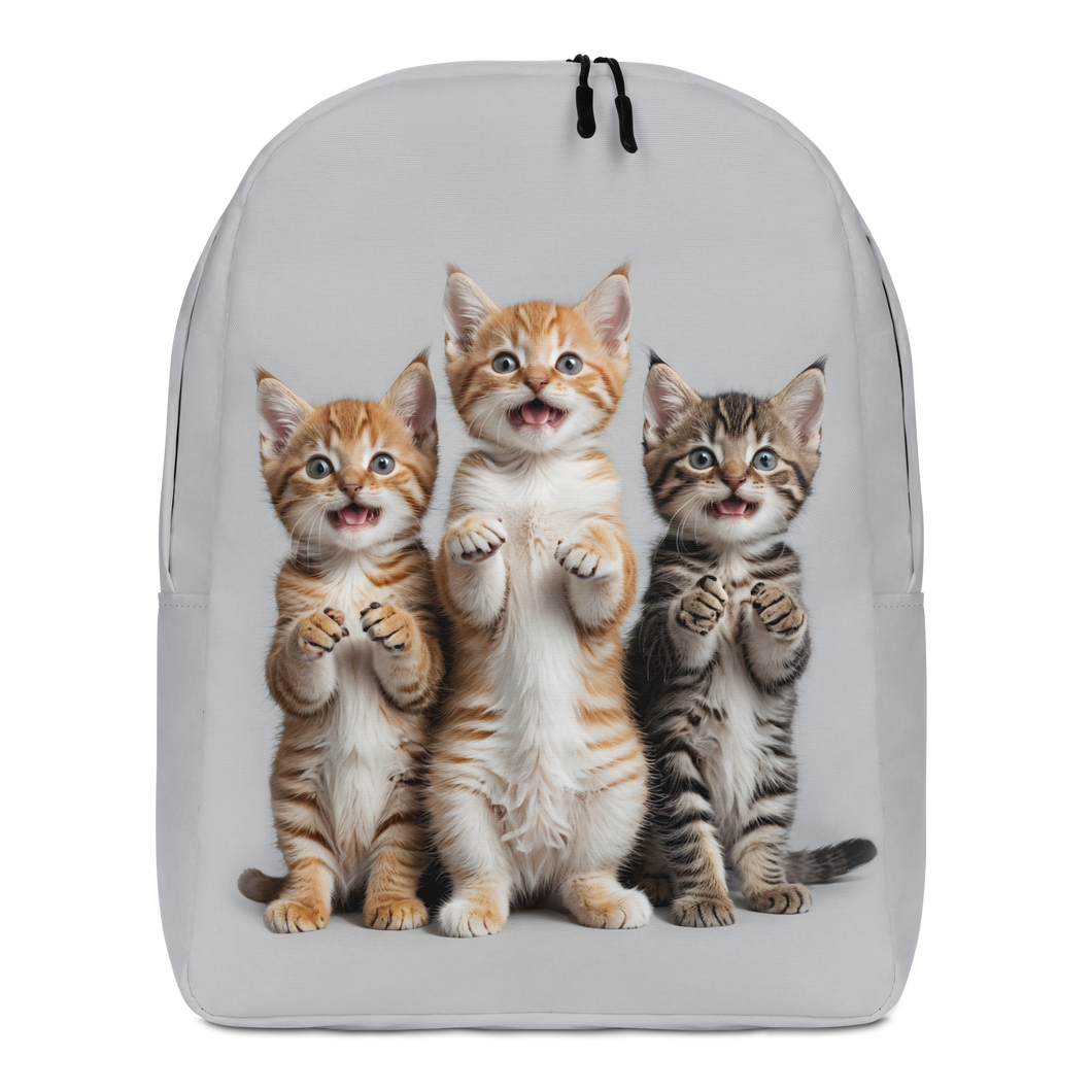 Funny Tripple Cats Minimalist Backpack