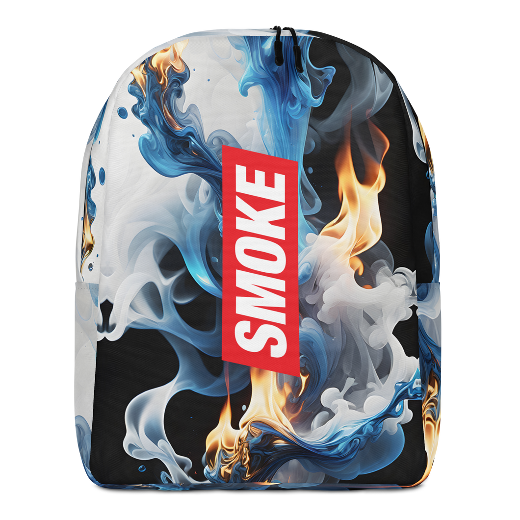 Blue Smoke Fire Minimalist Backpack