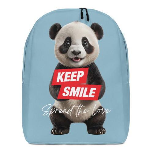 Keep Smile Blue Panda Minimalist Backpack