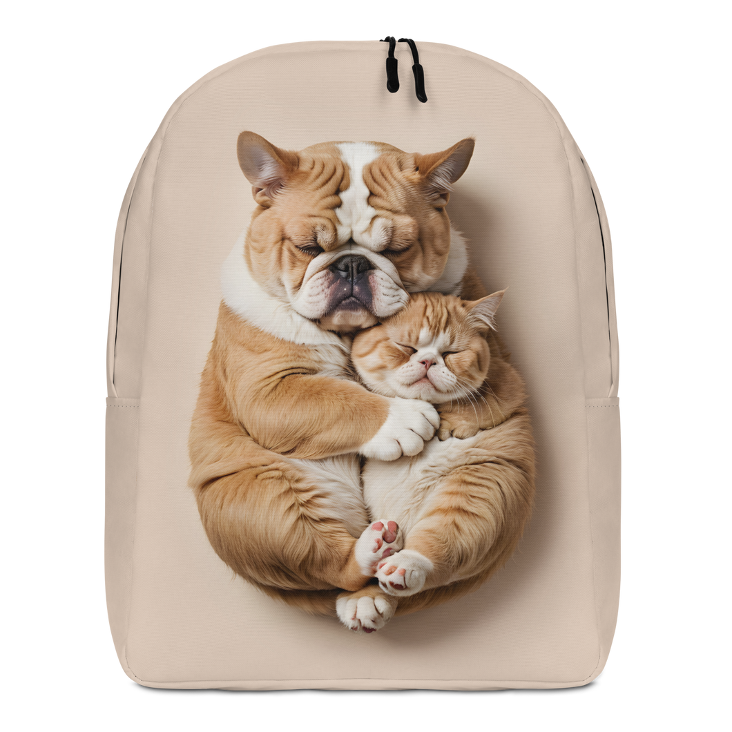 Cute Baby Cat and Dog Sleep Minimalist Backpack