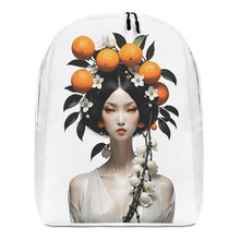 Beauty Lady with Orange Fruits Minimalist Backpack