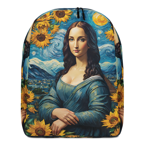 Monalisa Painting in Van Gogh Style Minimalist Backpack