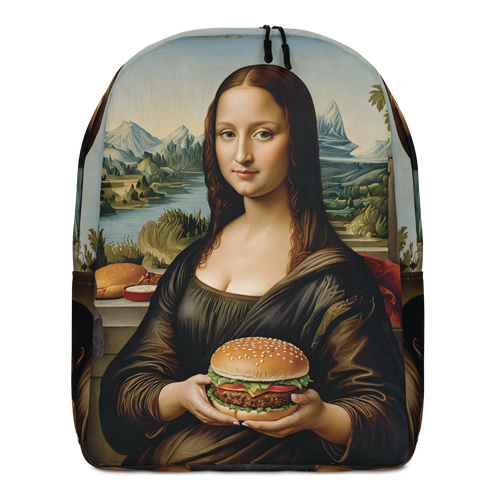 Monalisa Burger Minimalist Backpack