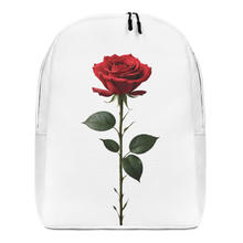 Red Rose on White Minimalist Backpack