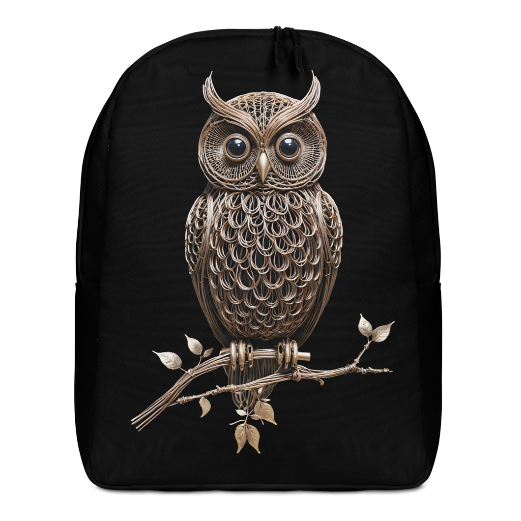 Owl Copper Art Minimalist Backpack