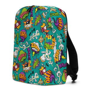 Comic Text Pattern Minimalist Backpack